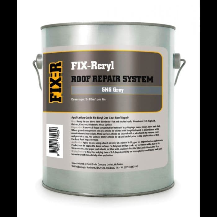 Fix-Rcryl Waterproof Repair Solution - 20kg - Grey  - Price on application